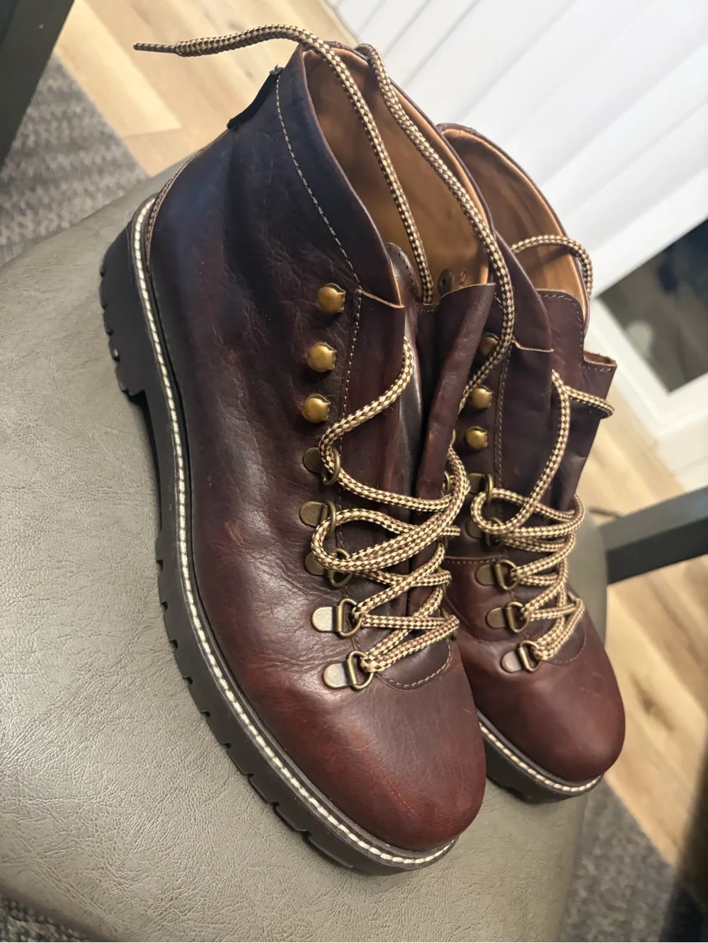 Men's Brown Leather Boot - Rugged Lace-Up Style